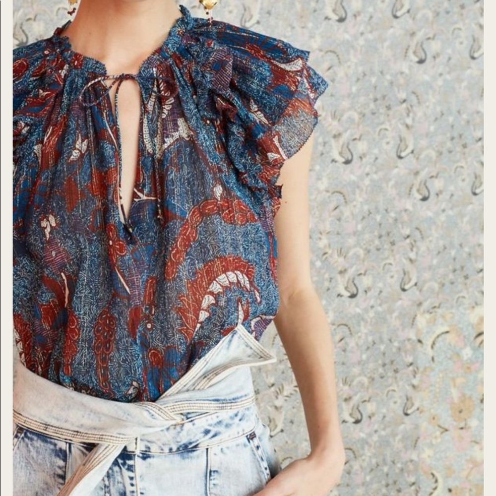 ULLA JOHNSON Ida Birds Of Paradise Blouse